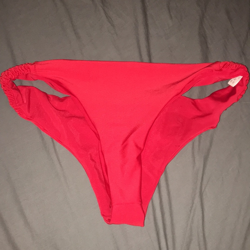 Small Bright Red Cheeky bikini bottoms